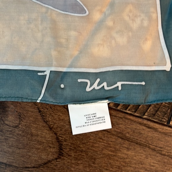 100% SILK SCARF hand painted dolphins - Picture 3 of 7